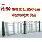 Msy Garden Fenc 50 x 250CM -5 Adet Yeşil Panel Çit Takımı Galvanizli Çit Teli Direkler Dahildir Puntalı Tel Çit - 49 X 250cm