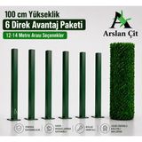 Msy Garden Fenc Çim Çit 100 cm x (12M-18M) Arası Ölçü Seçenekleri 6-7 Adet (Ölçüye Bağlı) Galvanizli Çit Direği Aksesuarlar Montaj Aparatlı Avantaj Paketi - 17M