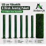 Msy Garden Fenc Çim Çit 120 cm x (12M-18M) Arası Ölçü Seçenekleri 6-7 Adet (Ölçüye Bağlı) Galvanizli Çit Direği Aksesuarlar Montaj Aparatlı Avantaj Paketi - 17M