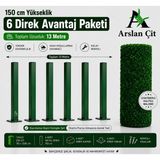 Msy Garden Fenc Çim Çit 150 cm x (11M-18M) Arası Ölçü Seçenekleri 5-6-7 Adet (Ölçüye Bağlı) Galvanizli Çit Direği Aksesuarlar Montaj Aparatlı Avantaj Paketi - 13m