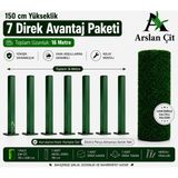 Msy Garden Fenc Çim Çit 150 cm x (11M-18M) Arası Ölçü Seçenekleri 5-6-7 Adet (Ölçüye Bağlı) Galvanizli Çit Direği Aksesuarlar Montaj Aparatlı Avantaj Paketi - 16m