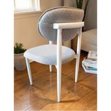 Msy Home 4 Adet Jerry Kumaş Trendy Modern Sandalye Takımı Beyaz Iskelet - Krem