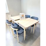 Msy Home 4 Kişilik Lina Antrasit Kumaş 80*130 Traverten Açılır Masa Sandalye Seti (Modern Seri)Krem Iskelet