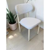 Msy Home 6 Adet Beyaz Kumaş Jerry Kumaş Trendy Modern Sandalye Takımı Krem Iskelet