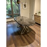 Msy Home Ironi Gold/krom Detaylı Lake Panel 90*170 cm Oval Masa - 90 x 168