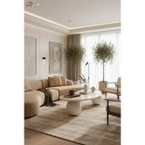 Msy Home Liora Modern Tasarımcı Imzalı Özel Seri Orta Sehpa(Üst Tabla Mdf Polipropilen Dekoratif Plastik Ayak) - Kumtaşı-Traverten