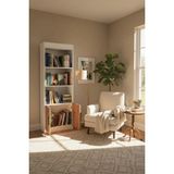Msy Home Mira Beyaz-Çam Kapaklı Kitaplık ve Depolama Dolabı 177X60X30 cm Çok Amaçlı Raflı Kitaplık Alt Kapaklı Kitaplık