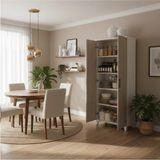 Msy Home Nila Beyaz-Sonomo 2 Kapaklı Mutfak Banyo Balkon Için Çok Amaçlı Depolama DOLABI175X68X35 cm