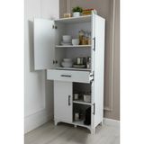 Msy Home Nora Beyaz 2 Kapaklı Çekmeceli Çok Amaçlı Mutfak ve Banyo Dolapı 175X68X35 cm