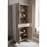Msy Home Nora Beyaz-Sonomo 2 Kapaklı Çekmeceli Çok Amaçlı Mutfak ve Banyo Dolapı 175X68X35 cm