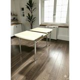 Msy Home Traverten/sonomo/siyah Mermer Gold/krom Ayaklı Mdf 80*130 Kelebek Açılabilr Yemek Masası - 80 x 130