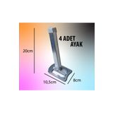 MsY TREND Metal Içeri Katlanır Sofra Ayağı Yer Sofrası Ayağı Metalik Renk 4 Adet (20cm)