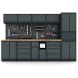 MT-1020 Modüler Çalışma Tezgahı - H2020xW3100xD560 mm