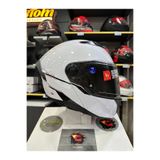 MT Atom 2 SV A0 Parlak Beyaz Çene Açılır Motosiklet Kaskı