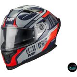 mt Helmets Braker Cocpit Motosiklet Kapalı Kask Ece 22.06 Sertifikalı Alc Motosiklet - Mavi - Kırmızı