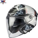 mt Helmets Cosmo Sv Arrow C2 Parlak Güneş Vizörlü Yarım Kask - XL - Gri