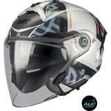 mt Helmets Cosmo Sv Arrow Motosiklet Açık Kask Ece 22.06 ve Dot Sertifikalı Alc Motosiklet - XL - Gri - Siyah