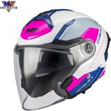 mt Helmets Cosmo Sv Icarus A8 Parlak Güneş Vizörlü Yarım Kask - Pembe