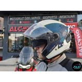 mt Helmets Cosmo Sv Layout Motosiklet Açık Kask Ece 22.06 ve Dot Sertifikalı Alc Motosiklet - Gri - Mavi