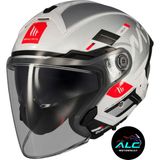 mt Helmets Cosmo Sv Silence Motosiklet Açık Kask Ece 22.06 ve Dot Sertifikalı Alc Motosiklet - XL - Beyaz - Gri