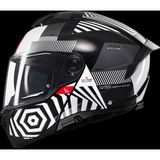 Mt Helmets KASK MT ATOM 2 STRANGE B2 ÇENE AÇILIR SİYAH/BEYAZ