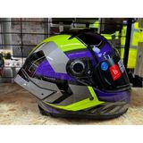 Mt Helmets Kask mt Thunder 4 Sv Valıant B2 Parlak Gri Mor Sarı - XL
