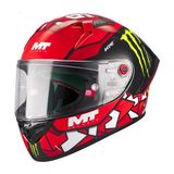 Mt Helmets mt Targo S Pıqueras B5 Parlak Kapalı Kask S - Çok Renkli