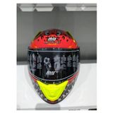 MT Helmets MTS Kask Mts Pro 801 Demon Güneş Gözlüklü Kırmız/sarı