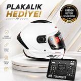mt Helmets Stinger 2 Solid Full Face Kapalı Kask + Plakalık - Beyaz