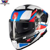 mt Helmets Thunder 4 Sv Lumınence A7 Parlak Kapalı Kask - Mavi - Beyaz - Kırmızı