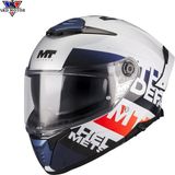 mt Helmets Thunder 4 Sv Waves A17 Parlak Kapalı Kask - 2XL - Beyaz