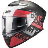 mt Helmets Thunder 4 Sv Waves B5 Kapalı Kask - XL - Siyah - Beyaz - Kırmızı