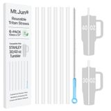Mt.Jun Stanley 30/40 oz Bardak için 6'lı Paket Yedek Pipet, Premium Tritan Malzeme, BPA İçermez ve Gıda Sınıfı, Temizleme Fırçası İçerir [Hijyen için Koruyucu Film ile Korunur, Kullanmadan Önce