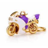 Mt Koleksiyonu Çinko Alaşım Motosiklet Anahtarlık, Rhinestone Süslemeli, Kadınlar için Şık Çanta Aksesuarı, Trend Tasarım