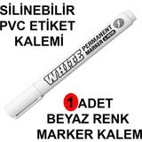 MT Siyah Pvc Etiket Kalemi Beyaz Renk Yaz-Sil Etiket Kalemi 1 Adet Beyaz Marker Silinebilir Etiket Yazı Kalemi