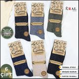 MT Socks Kışlık Yün Erkek Çorap 6'lı Paket Lambswool - Çok Renkli - 40 - 44