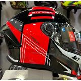 Mt Stınger 2 Ff - 126 Tron B15 Gloss Kapalı Kask Parlak Siyah Kırmızı Grafik