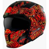 mt Streetfighter Sv Hellish B5 Mat Çene Açılır Kask - Siyah - Kırmızı
