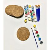 M&T Workshop MT Workshop Ahşap Boyama Mandala Eğitici Etkinlik 10 Adet 12cm×12cm Renkli Boya Seti ile