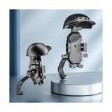 MT30 Motor Motosiklet Telefon Ayna Tutucu Yağmurluk Güneşlik Şapkalı Bağlantılı Damperli Şok Emici