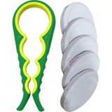 MTA High Tech Kavanoz Kapağı Açacağı + 5 Adet Kavanoz Kapağı Hediyeli – Ergonomik Kaymaz , Konserve Kavanoz Açma A - Çok Renkli