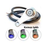 Mtb Far Açma - Kapama Düğmesi - Vida Bağlantılı - Kırmızı Işıklı