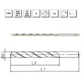 MTE B00007500250 Makina Takım 2.5 mm HSS DIN 1869-1 Silindirik Saplı Çok Uzun N Tipi Matkap Ucu