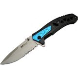 Mtech 4193 Mavi Kamp Çakı 21CM - Yarı Otomatik, Kemerlikli, Testere Detaylı, Desenli Sap