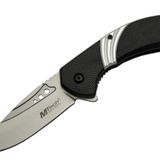 Mtech 4214 Beyaz Kamp Çakı 20CM- Yarı Otomatik, Kemerlikli, Oluklu