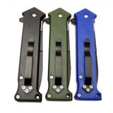 Mtech 4352 Mavi Bas - Çek Kamp Çakı 20cm- Otomatik Kemerlikli