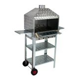 Mth-25 Lüx Davlumbazlı Kapaklı Bacalı Lama Izgaralı Mangal (2 Tekerlekli)