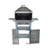 Mth-58 Davlumbazlı Bacalı Kanatlı Çekmeceli Maltız Izgaralı Mangal (2 Tekerlekli)