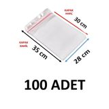 MTKardeşler 100 Adet 28x30+5 cm Yapışkanlı Şeffaf Parlak Opp Poşet Çeyiz Poşeti