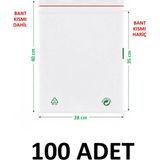 MTKardeşler 100 Adet 28X35+5 cm Şeffaf Yeşil Geri Dönüşümlü Yapışkanlı Naylon Poşet 28X40 Yeşil Dönüşüm Poşet